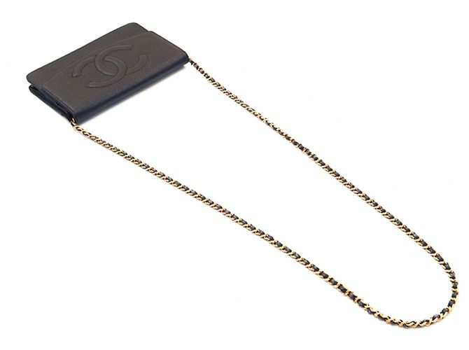 Borsa a spalla in pelle caviar nera Chanel con catena Nero - vista 8