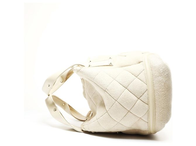Bolso de mano de ante de cordero marfil con marca Coco CHANEL Beige - vista 3