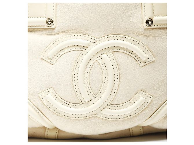 Bolso de mano de ante de cordero marfil con marca Coco CHANEL Beige - vista 8