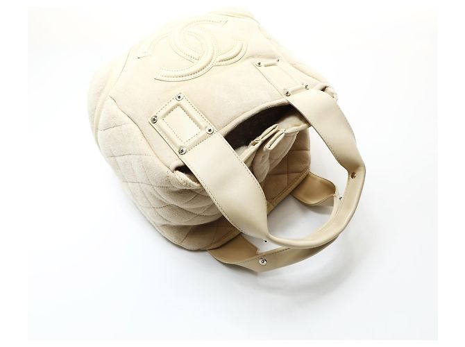 Bolso de mano de ante de cordero marfil con marca Coco CHANEL Beige - vista 9