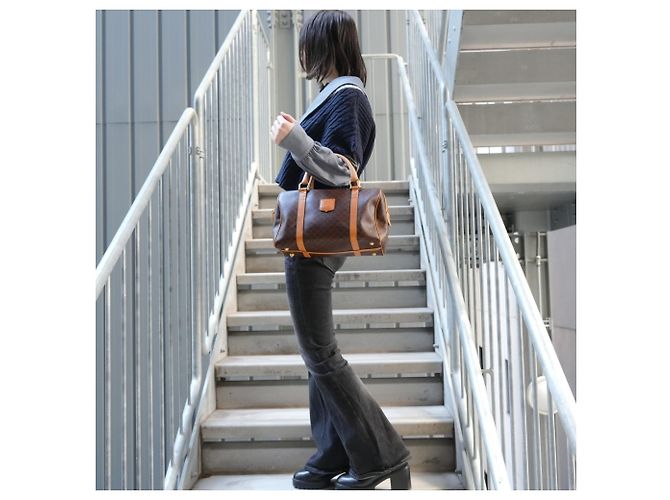 Céline Borsa Boston Macadam Celine in marrone - vista 12
