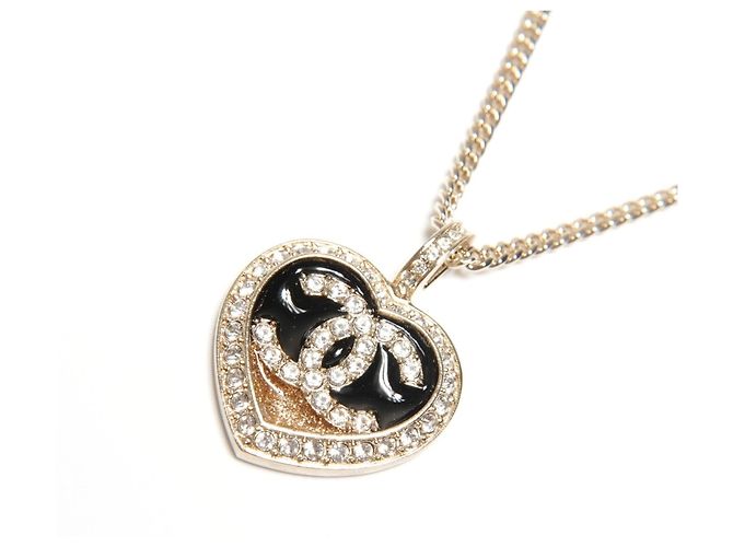 Collana con cuore in strass e logo Coco C23B di Chanel D'oro - vista 3