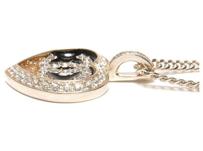 Collana con cuore in strass e logo Coco C23B di Chanel D'oro - vista 4