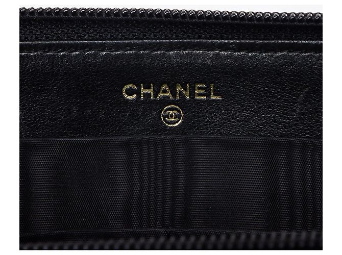 Timeless CHANEL Cartera Larga de Cuero Caviar Coco Mark Negro - vista 11