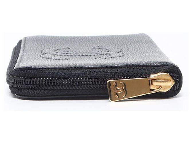 Timeless CHANEL Cartera Larga de Cuero Caviar Coco Mark Negro - vista 3
