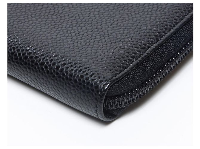 Timeless CHANEL Cartera Larga de Cuero Caviar Coco Mark Negro - vista 6
