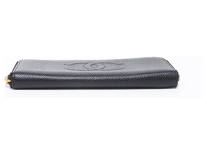 Timeless CHANEL Cartera Larga de Cuero Caviar Coco Mark Negro - vista 7