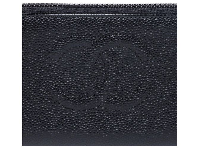Timeless CHANEL Cartera Larga de Cuero Caviar Coco Mark Negro - vista 8