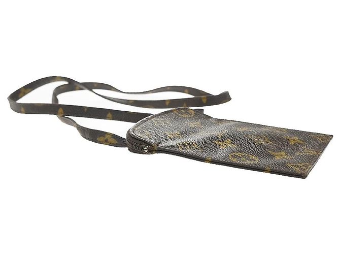 Pochette Secret Monograma de lona Louis Vuitton Castaño - vista 3