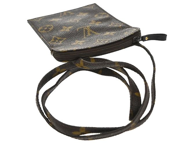 Pochette Secret Monograma de lona Louis Vuitton Castaño - vista 7