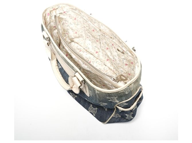 Céline Celine Boogie Macadam Denim Prägeleder Handtasche Blau - Ansicht 10