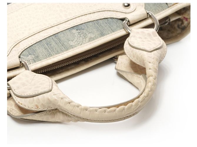 Céline Celine Boogie Macadam Denim Prägeleder Handtasche Blau - Ansicht 11