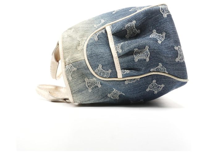 Céline Celine Boogie Macadam Denim Prägeleder Handtasche Blau - Ansicht 3