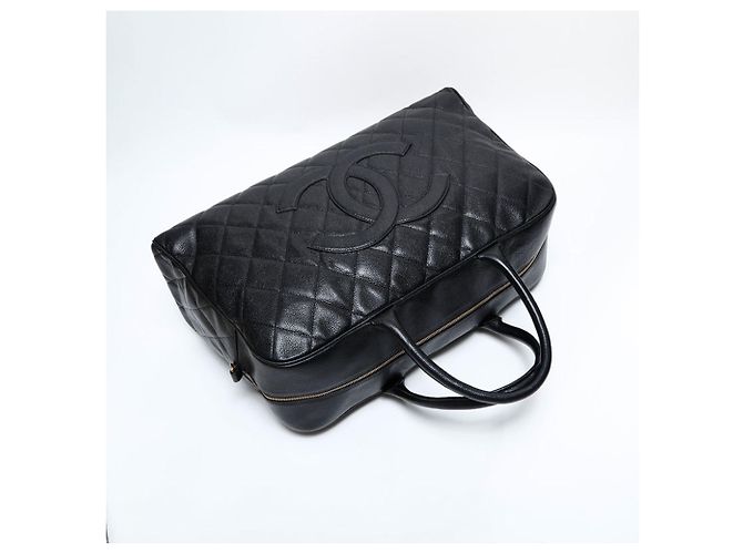 Borsa Boston Matelassé in Pelle Caviar Chanel Nero - vista 9