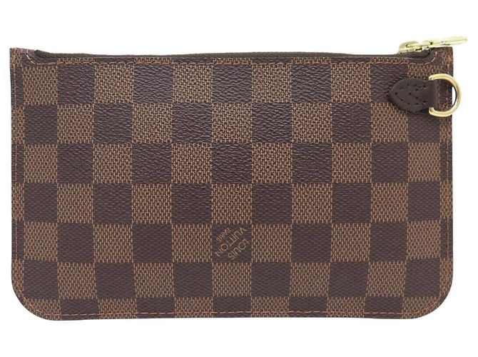 NUOVA POCHETTE LOUIS VUITTON LV PER BORSA NEVERFULL IN CANVAS DAMIER EBENE MM POUCH Marrone - vista 2