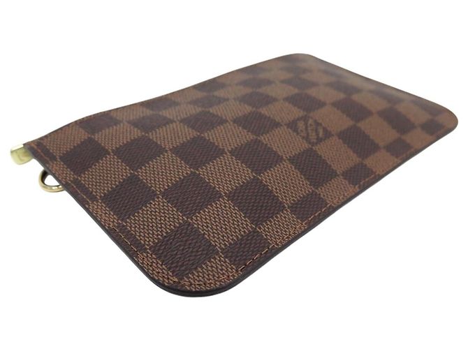 NUOVA POCHETTE LOUIS VUITTON LV PER BORSA NEVERFULL IN CANVAS DAMIER EBENE MM POUCH Marrone - vista 3