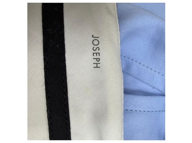 Pantalones rectos con botones laterales Joseph en ramio azul - vista 3