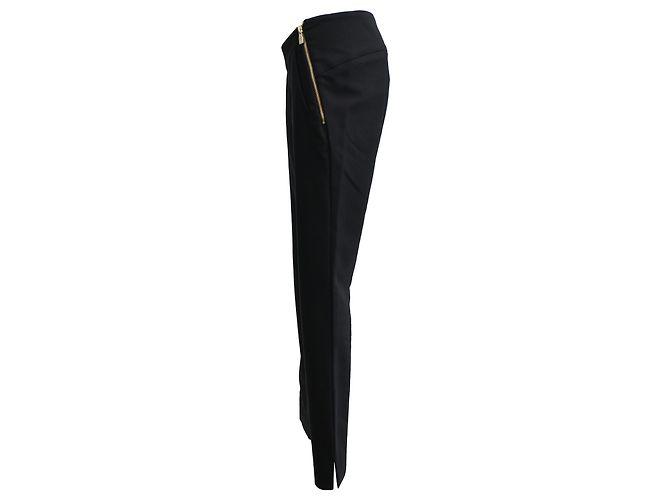Pantalones ajustados de algodón negro con cremallera lateral Versace - vista 2