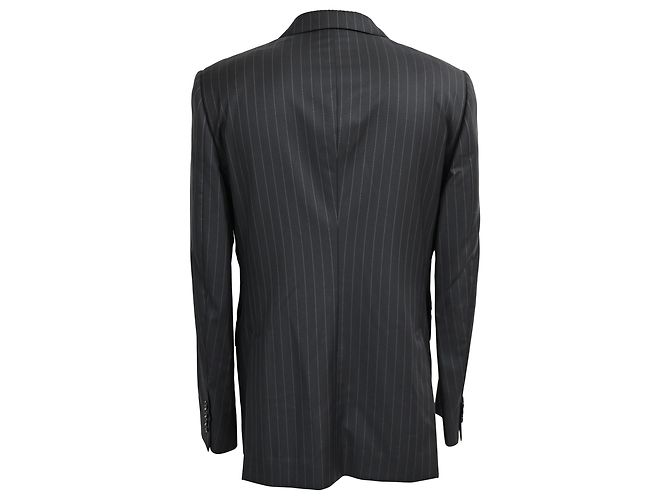 Edge Céline Blazer duplo risca de giz Celine em lã preta - vista 3