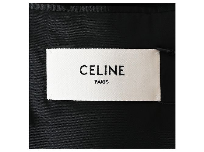 Edge Céline Blazer duplo risca de giz Celine em lã preta - vista 4