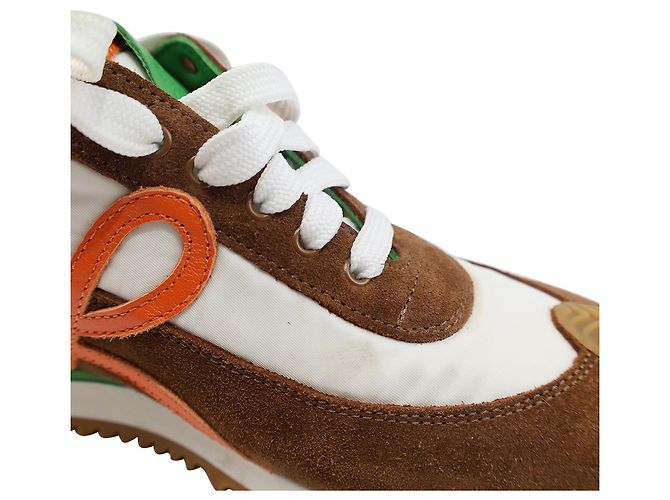 Loewe Flow Runner Sneakers in Multicolor Suede and Nylon - view 13