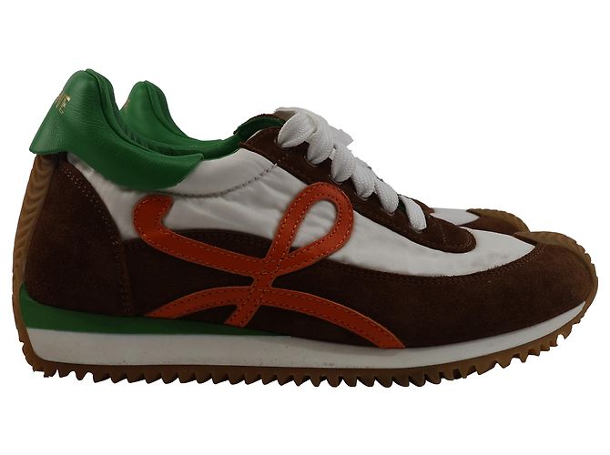 Loewe Flow Runner Sneakers in Multicolor Suede and Nylon - view 17