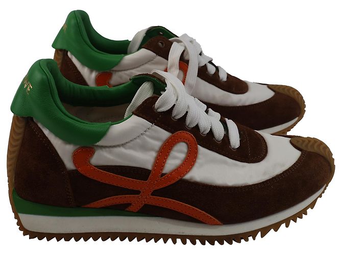 Loewe Flow Runner Sneakers in Multicolor Suede and Nylon - view 18