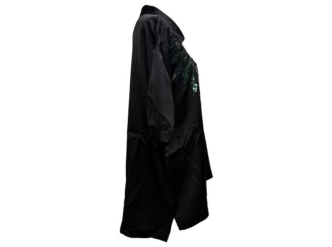Kurzärmlige Bluse aus schwarzer Viskose mit Pailletten von Dries Van Noten - Ansicht 2