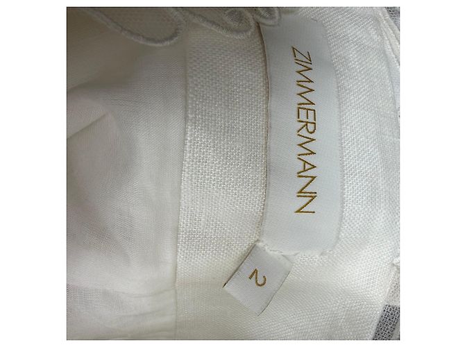 Zimmermann bestickte Mini-Shorts aus weißem Leinen - Ansicht 3