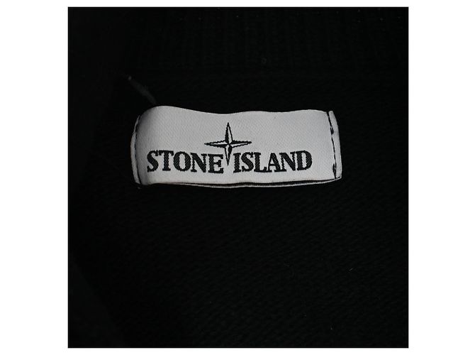 Schwarzer Wollpullover mit halber Knopfleiste von Stone Island - Ansicht 5