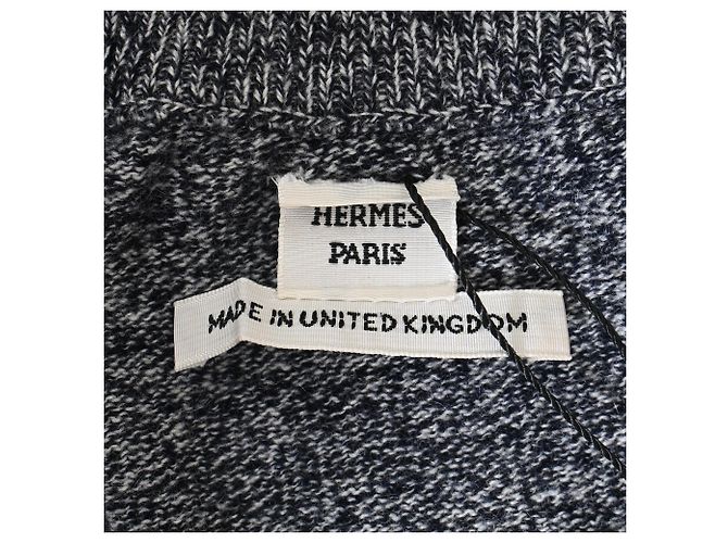 Gestrickte graue Wolljacke mit Knöpfen von Hermès - Ansicht 5