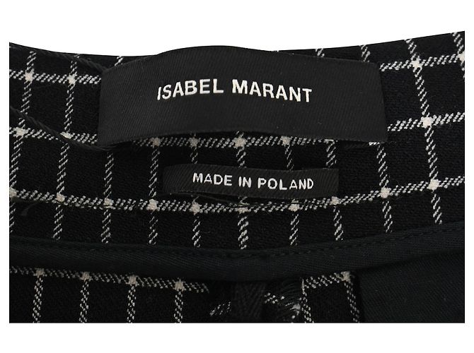 Pantalones de tweed con estampado de cuadros en algodón negro Isabel Marant - vista 5
