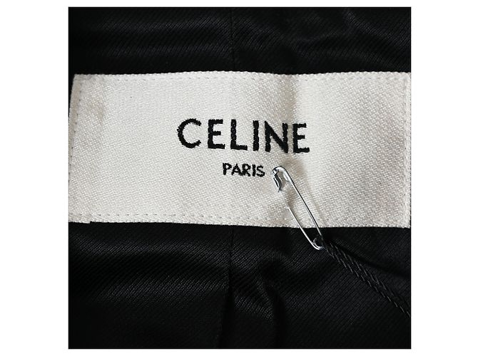 Céline Doppelt gefütterter Peacoat aus schwarzer Wolle von Celine - Ansicht 4