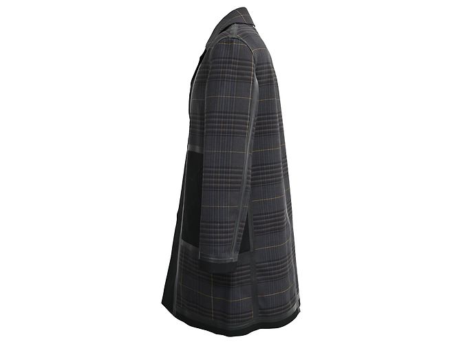 Berluti Plaid Paneled Coat in Multicolor Wool Multiple colors - view 2