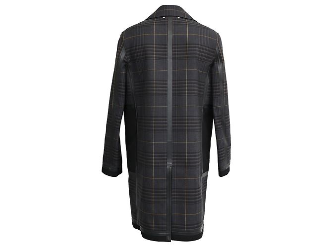 Berluti Plaid Paneled Coat in Multicolor Wool Multiple colors - view 3