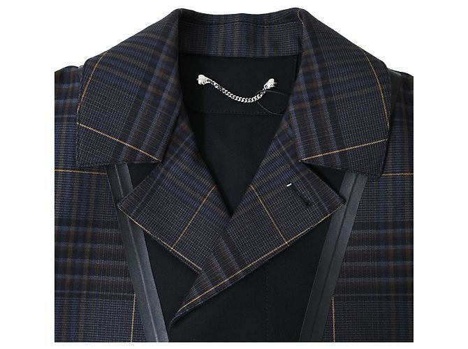 Berluti Plaid Paneled Coat in Multicolor Wool Multiple colors - view 5