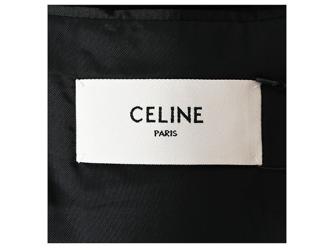 Edge Céline Celine Pinstriped Double-breasted Blazer in Black Wool - view 4