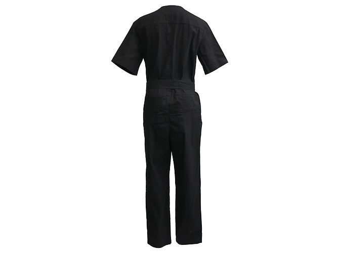 Tuta a maniche corte con cintura legata Isabel Marant Étoile in cotone nero - vista 3