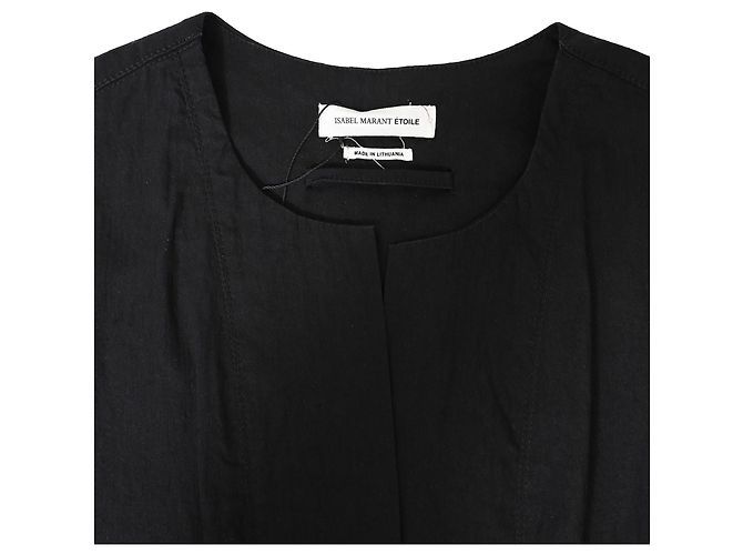 Tuta a maniche corte con cintura legata Isabel Marant Étoile in cotone nero - vista 4