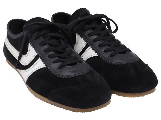 Sneakers basse Dries Van Noten in suede nero - vista 3