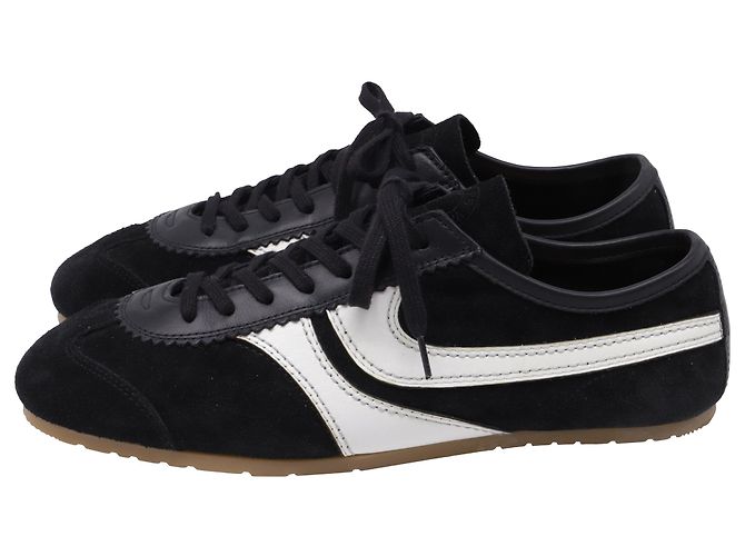 Sneakers basse Dries Van Noten in suede nero - vista 4