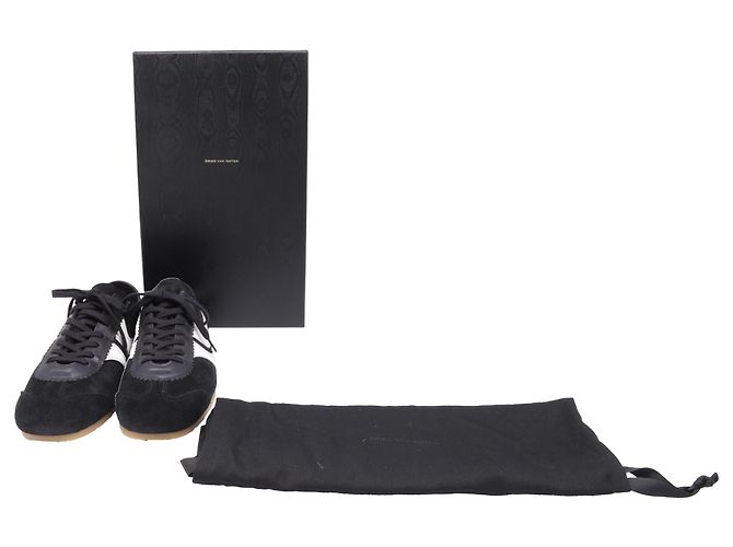 Sneakers basse Dries Van Noten in suede nero - vista 6