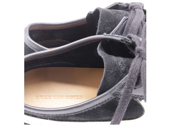 Sneakers basse Dries Van Noten in suede nero - vista 7