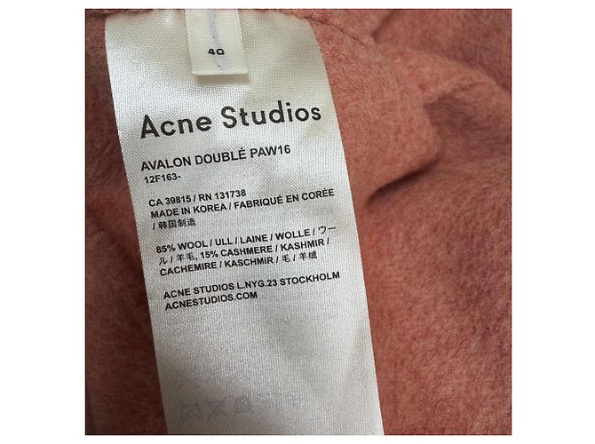 Abrigo de un solo botón Avalon de Acne Studios en lana coral Naranja - vista 5