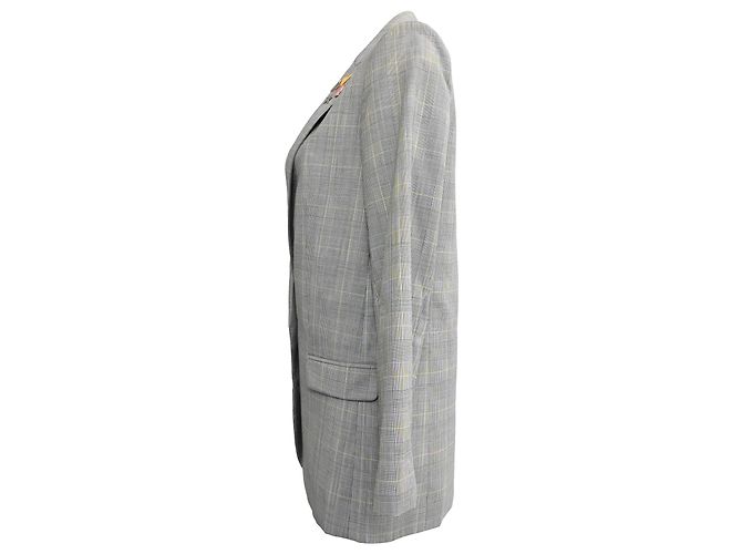 Grau Woll Einreiher Blazer mit Karomuster von Zadig & Voltaire - Ansicht 2