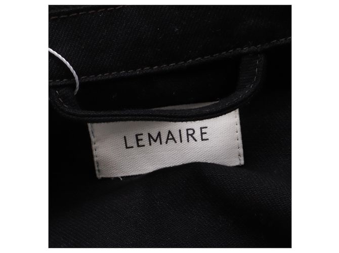 Lemaire Buttoned Workwear Jacket with Pockets in Black Cotton Denim - view 5
