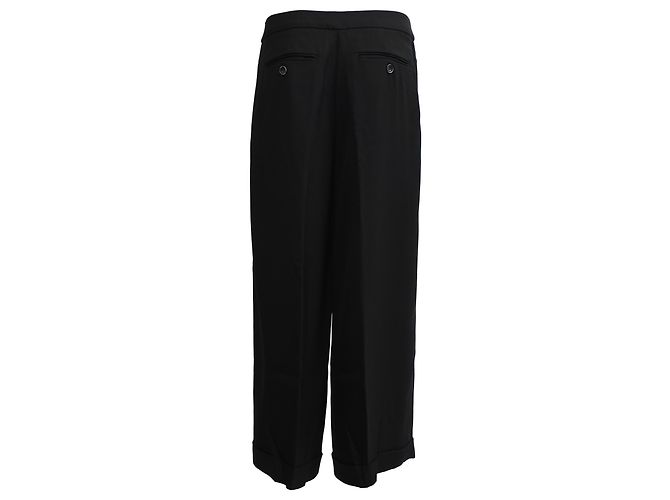 Calças retas com bainha dobrada Max Mara Studio em viscose preta Preto - vista 3