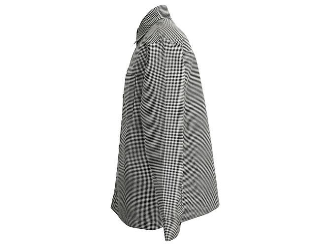 Fendi Houndstooth-Check Reversible Jacket in Black and White Polyester - view 2