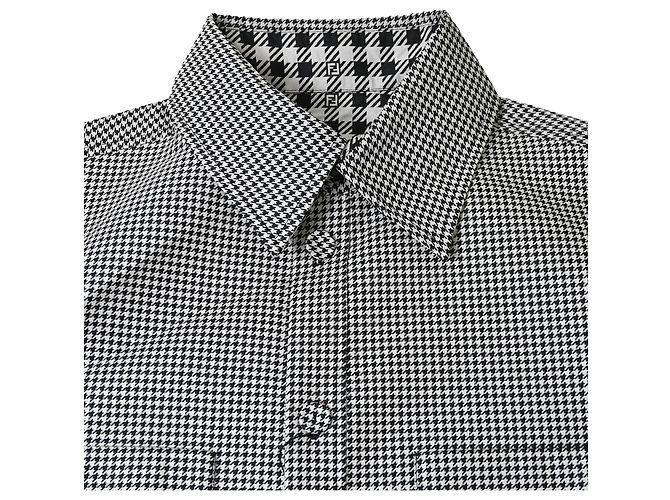 Fendi Houndstooth-Check Reversible Jacket in Black and White Polyester - view 5