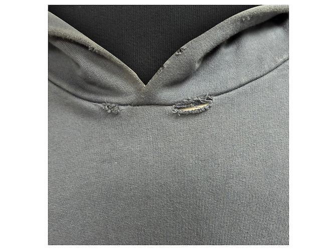 Oversized Kapuzenpullover aus navyblauer Baumwolle mit Balenciaga-Logo-Print Marineblau - Ansicht 2